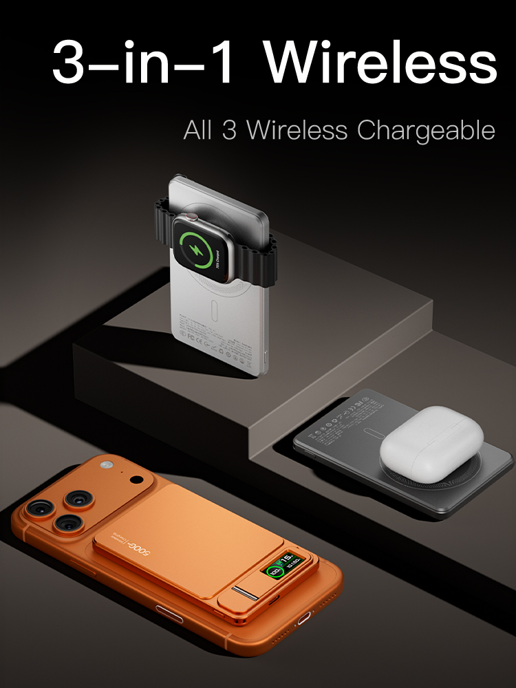 Pantalla TFT 3 en 1, PowerBank magnético inalámbrico de 10000Mah