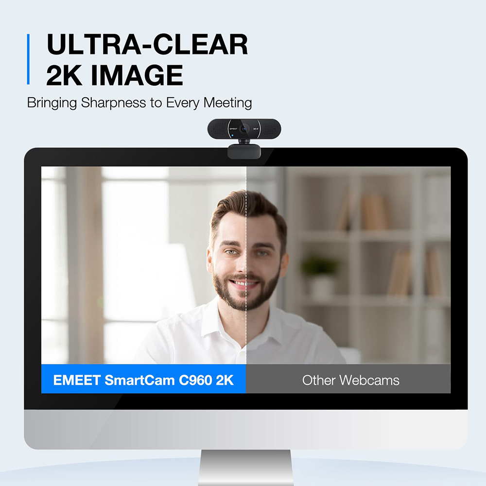 EMEET C960 Webcam - Cámara Full HD para reuniones y streaming