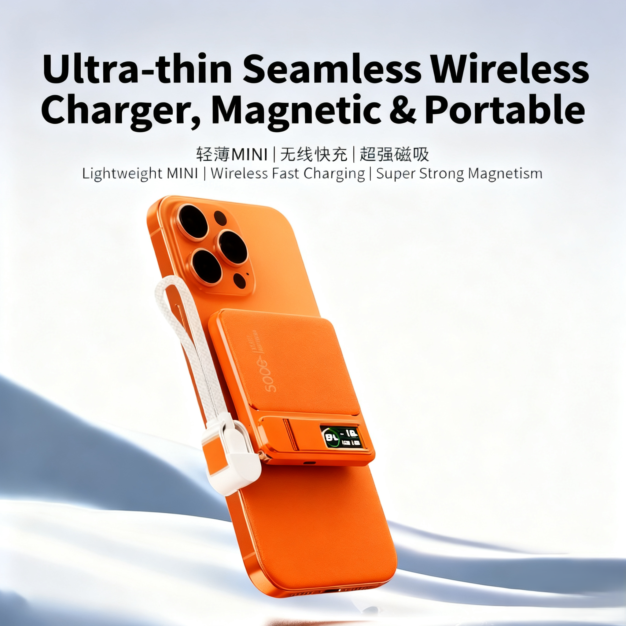 Pantalla TFT 3 en 1, PowerBank magnético inalámbrico de 10000Mah