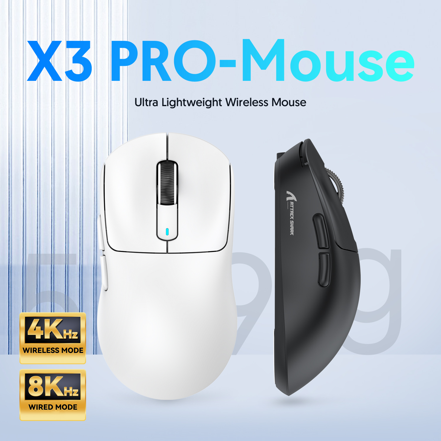 Attack Shark X3 - Mouse gamer inalámbrico de alta precisión